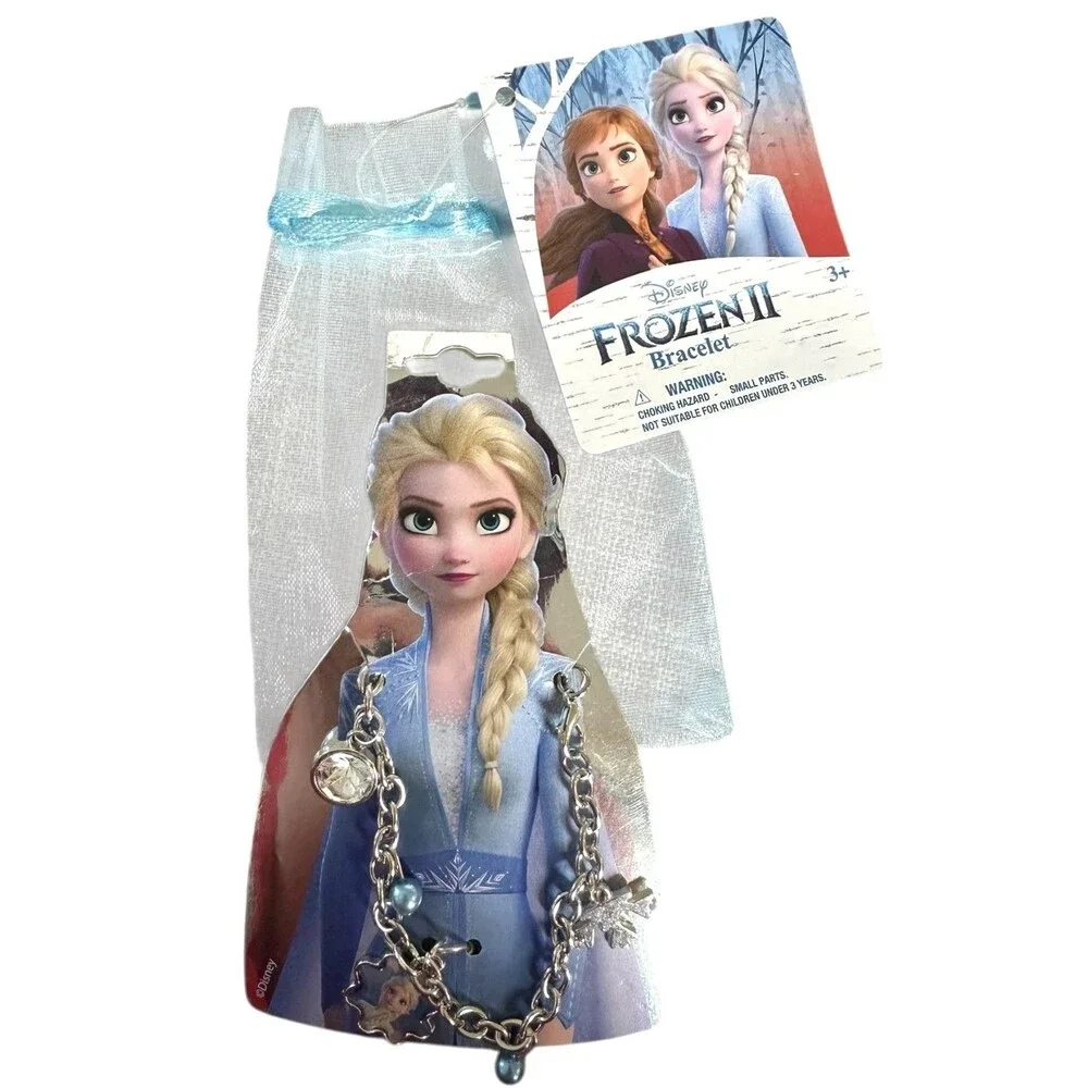 2 Pack Frozen II Add A Charm Bracelets w/ Elsa, Anna, Olaf Charms - Gift Package
